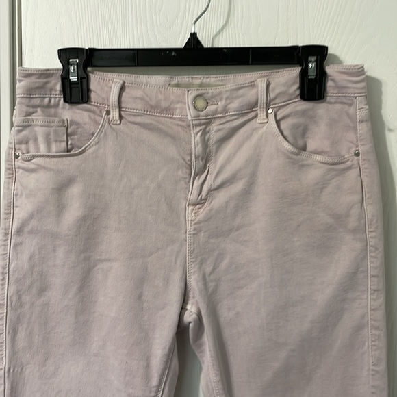 Topshop Moto LEIGH Light Pink Cropped Denim Jeans Size 32 x 30 (fits small) - Picture 3 of 7